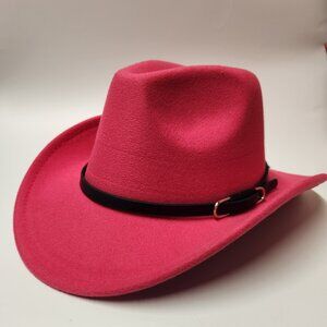 Cowboy Hat for Women Western Felt Hot Pink Cowboy Cowgirl Hat